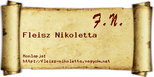 Fleisz Nikoletta névjegykártya